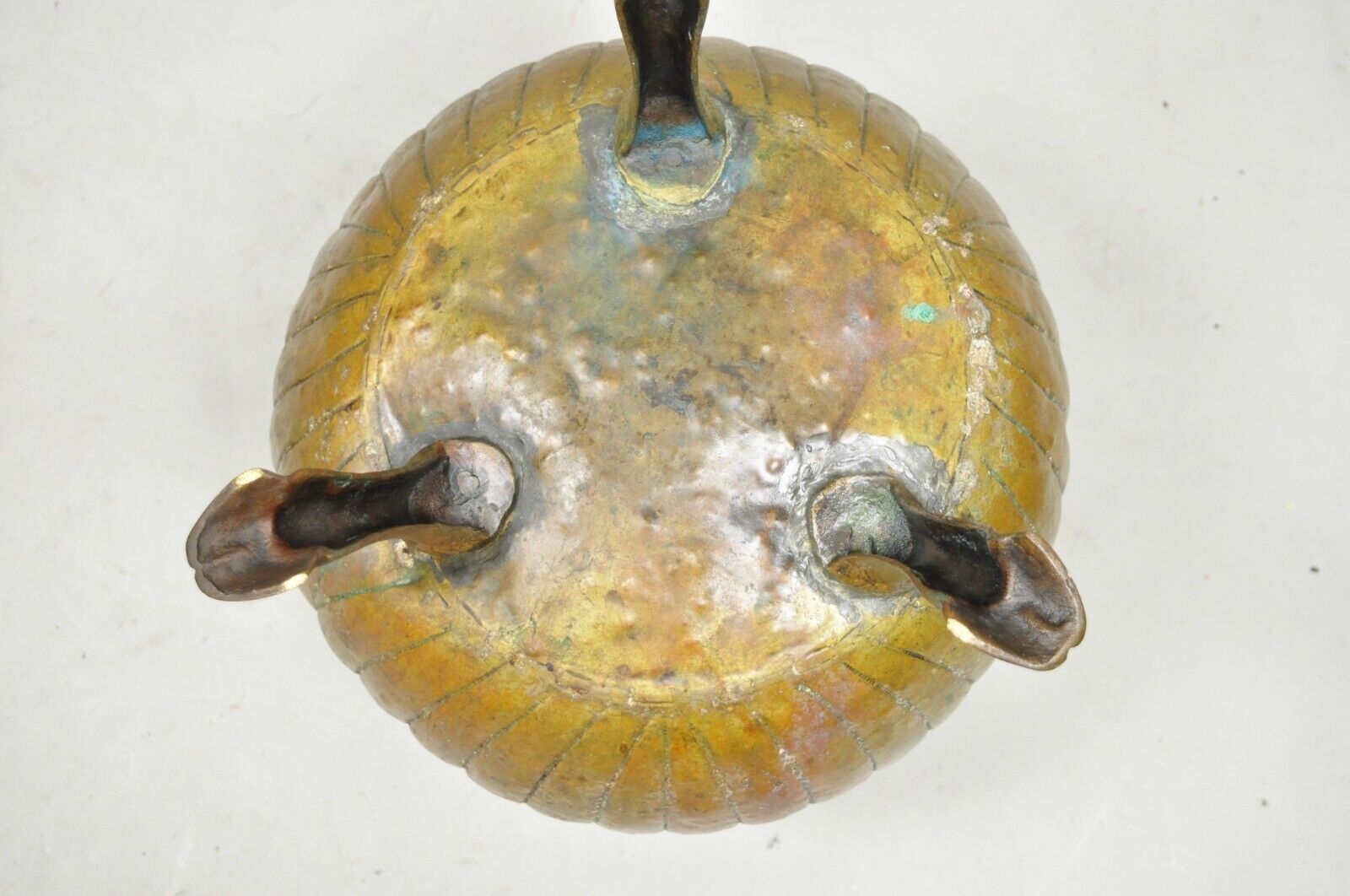 Antique French Regency Neoclassical Rams Head Copper Planter Pot - a Pair