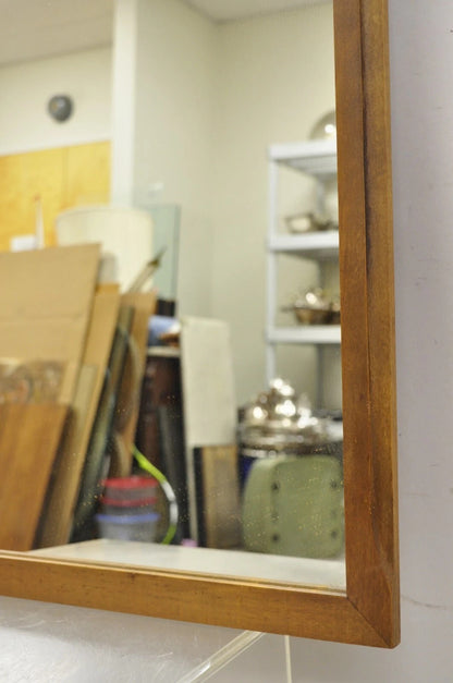 Vintage Mid Century Modern Sculpted Walnut Finial Modernist Wall Mirror