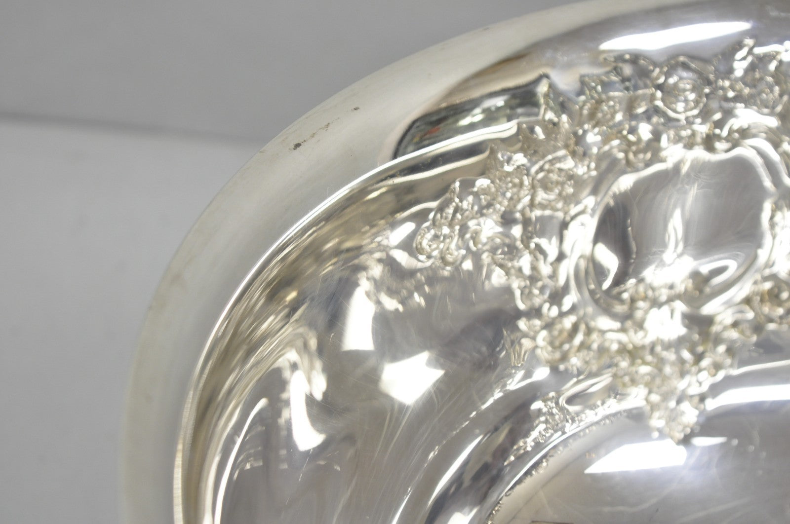 Victorian Floral Repousse Silver Plated Punch Bowl Champagne Chiller Ice Bucket