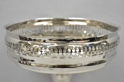 Vintage Hollywood Regency Style Silver Plated "Crown" Pedestal Candy Dish Bowl