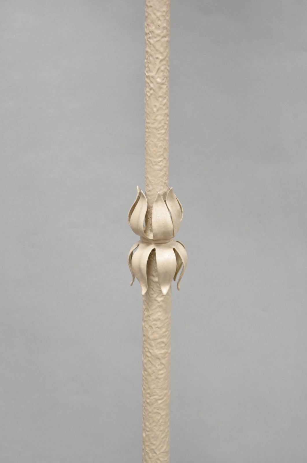 Antique French Renaissance Art Nouveau Iron Floral Lantern Pole Floor Lamp