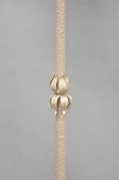 Antique French Renaissance Art Nouveau Iron Floral Lantern Pole Floor Lamp