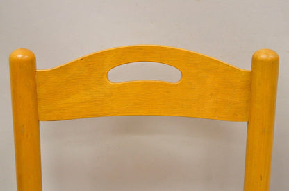 Mid Century Modern Birch Maple Bentwood Dining Chairs Rope Cord Seats - Set of 6