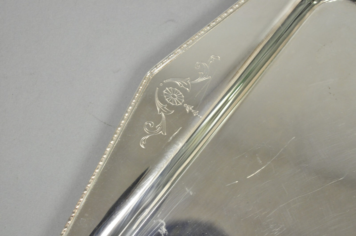 Vintage Sheffield Adam Period Repro Silver Plated Trinket Dish Bar Tray Platter