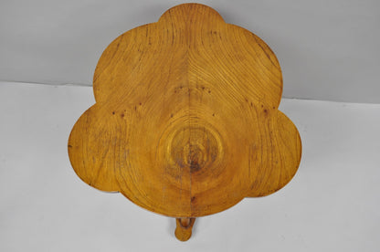 Vintage Art Deco Style Burr Walnut Curved Leg Pedestal One Drawer Side Table