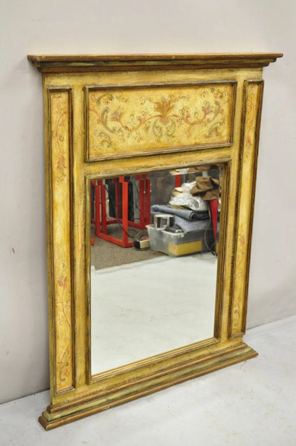 Contemporary Shabby and Chic Italian Tuscan Distress Painted Trumeau Wall Mirror