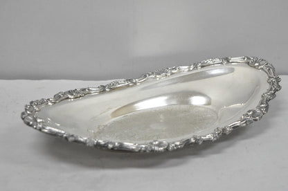 Vintage Victorian Style Silver Plated Oval 13.5" Trinket Serving Dish (C)