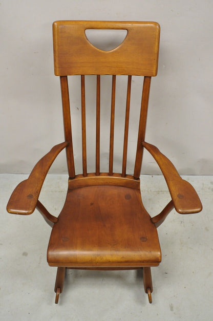 Vintage Sikes Co Maple Wood American Colonial Style Rocker Rocking Chair (A)