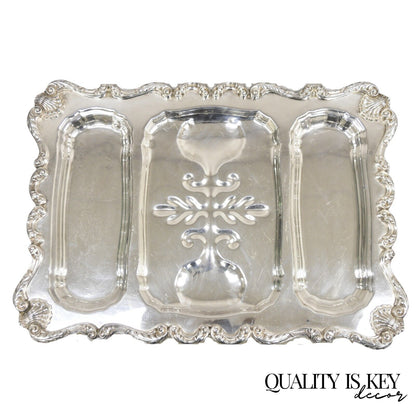 English Silver Mfg Co Victorian Silver Plated Meat Cutlery Serving Platter Tray