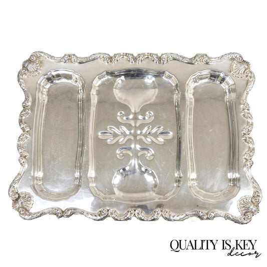 English Silver Mfg Co Victorian Silver Plated Meat Cutlery Serving Platter Tray