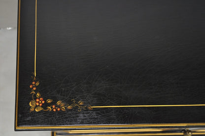 Habersham Chinoiserie Black Lacquer Credenza Buffet Media Entertainment Cabinet