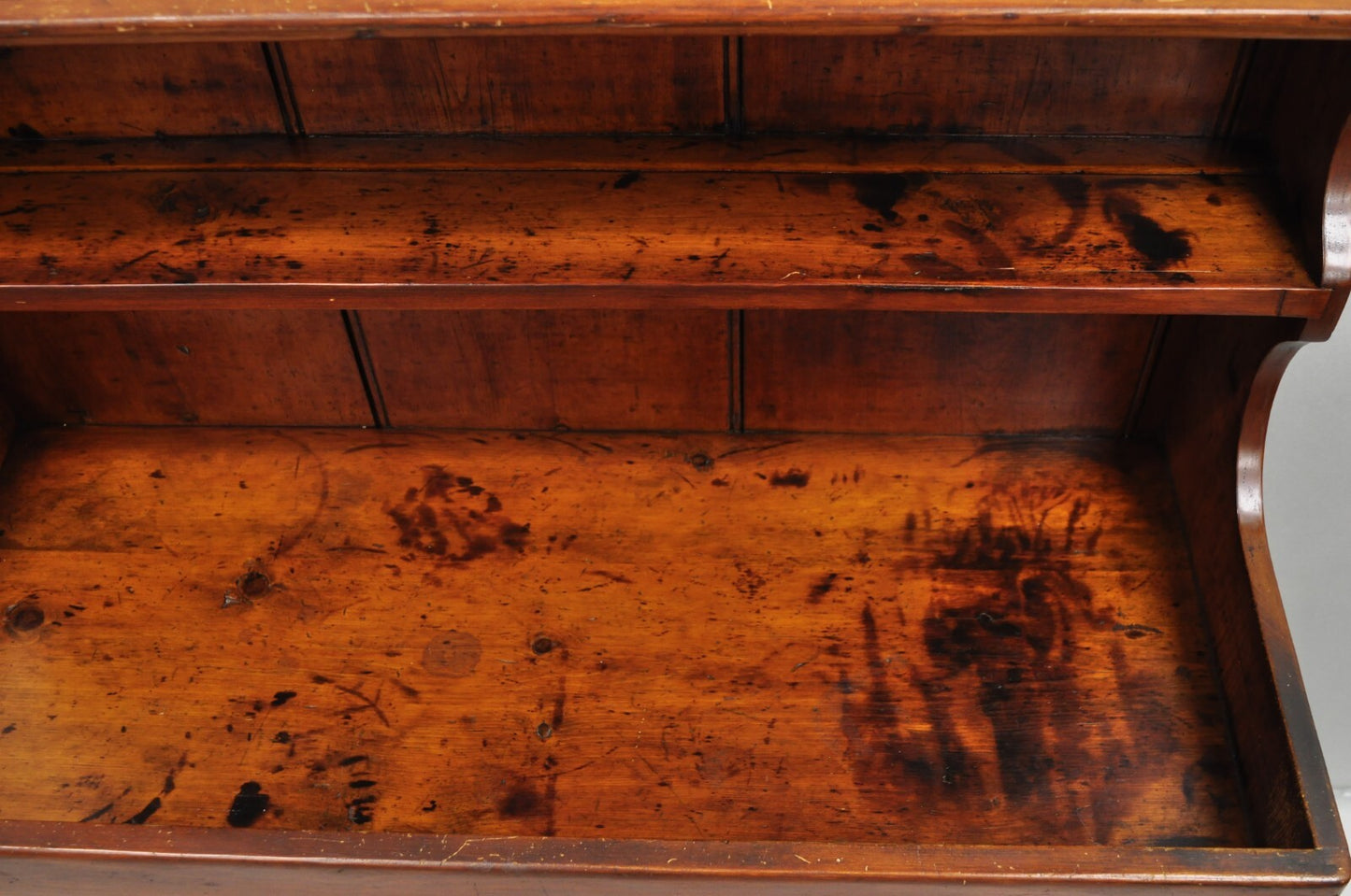 Antique French Country Colonial Pine Wood 50" H Drysink Kitchen Jelly Cupboard