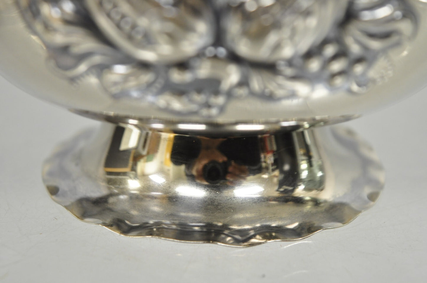 Antique Primans Sweden Silver Plated Repousse Nut Candy Small Bowl Dish