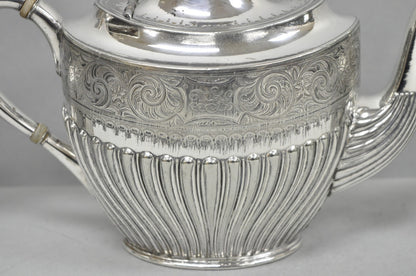 Antique James Dixon & Sons 4186 Victorian Silver Plated Tea Service Set - 4 Pcs