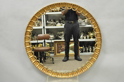 Vintage Palladio Italian Hollywood Regency Gold Gilt 39" Round Sunburst Mirror