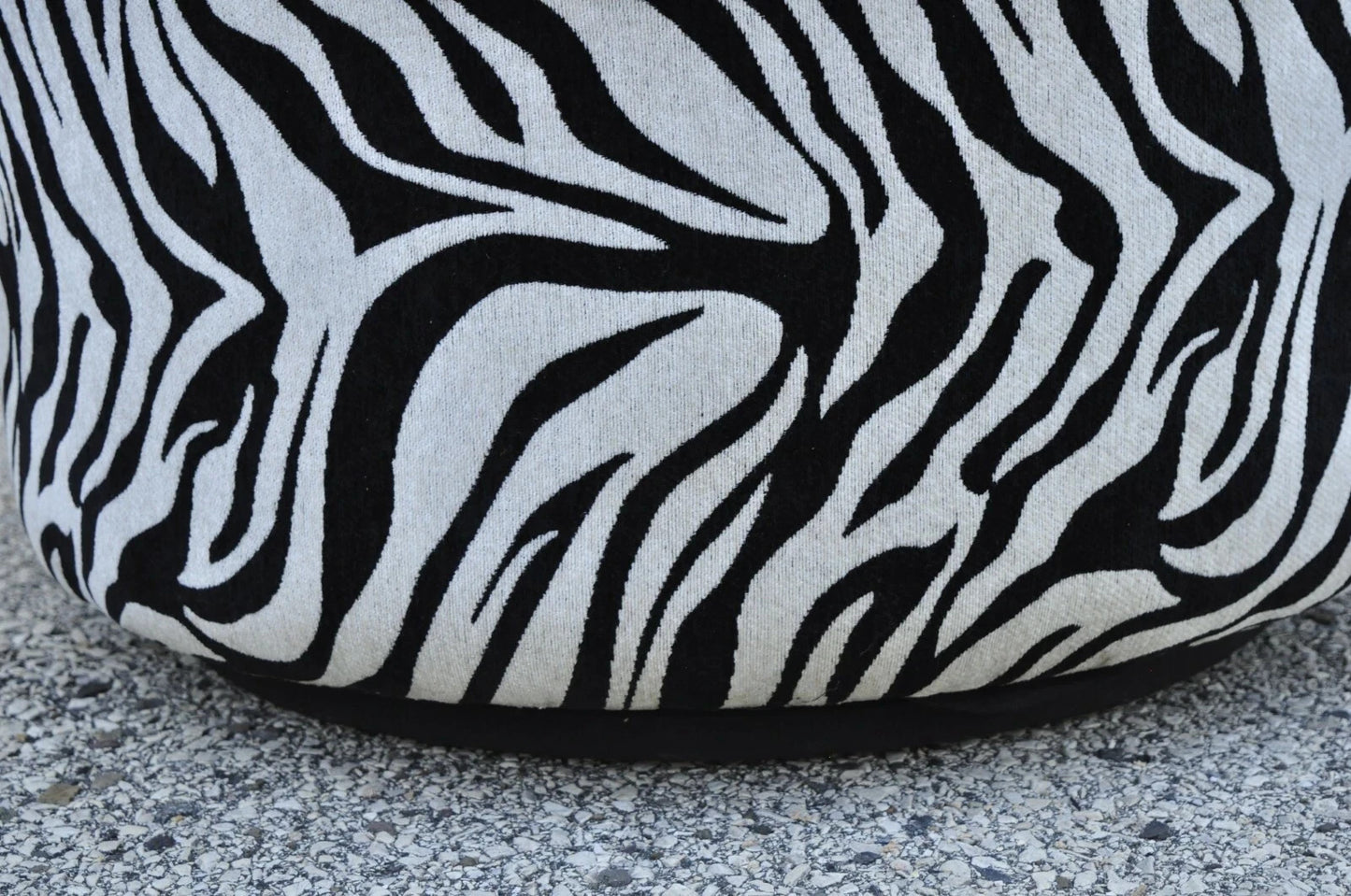 Contemporary Modern Zebra Print Upholstered Round Swivel Club Lounge Chair
