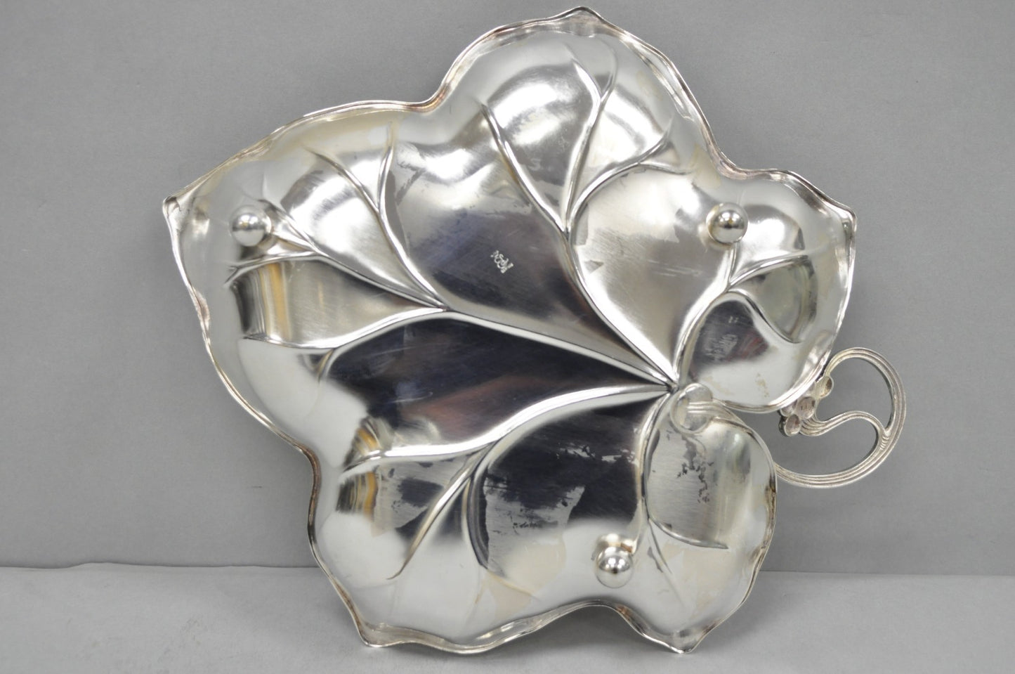 Vintage WMF Germany Large Silver Plated Maple Leaf 12" Trinket Candy Dish Bowl