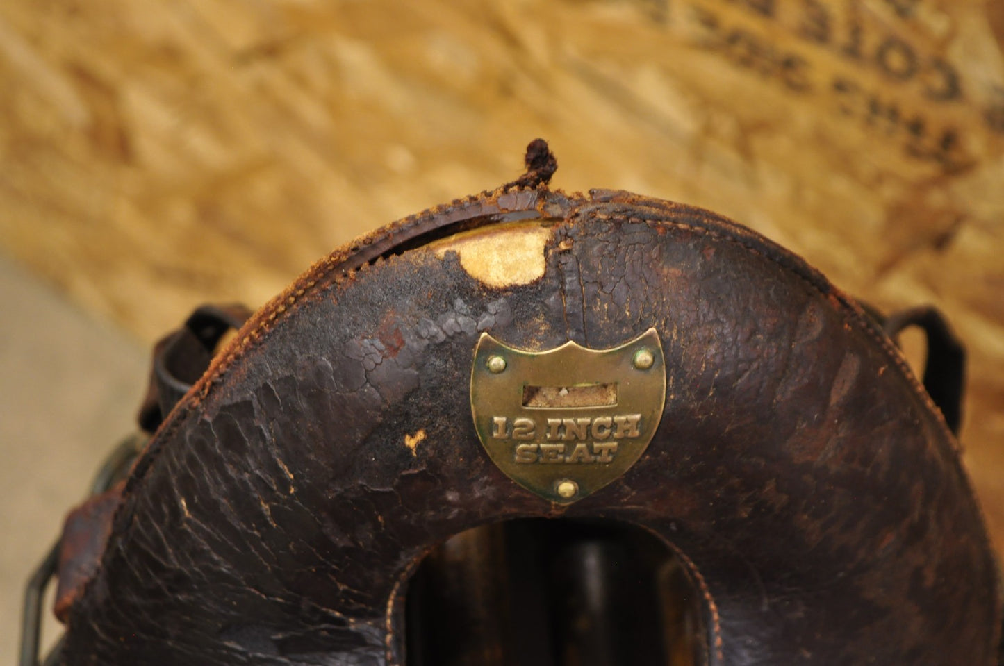 Antique McClellan Brown Leather 12 inch WWI Calvary Horse Saddle, Circa 1900