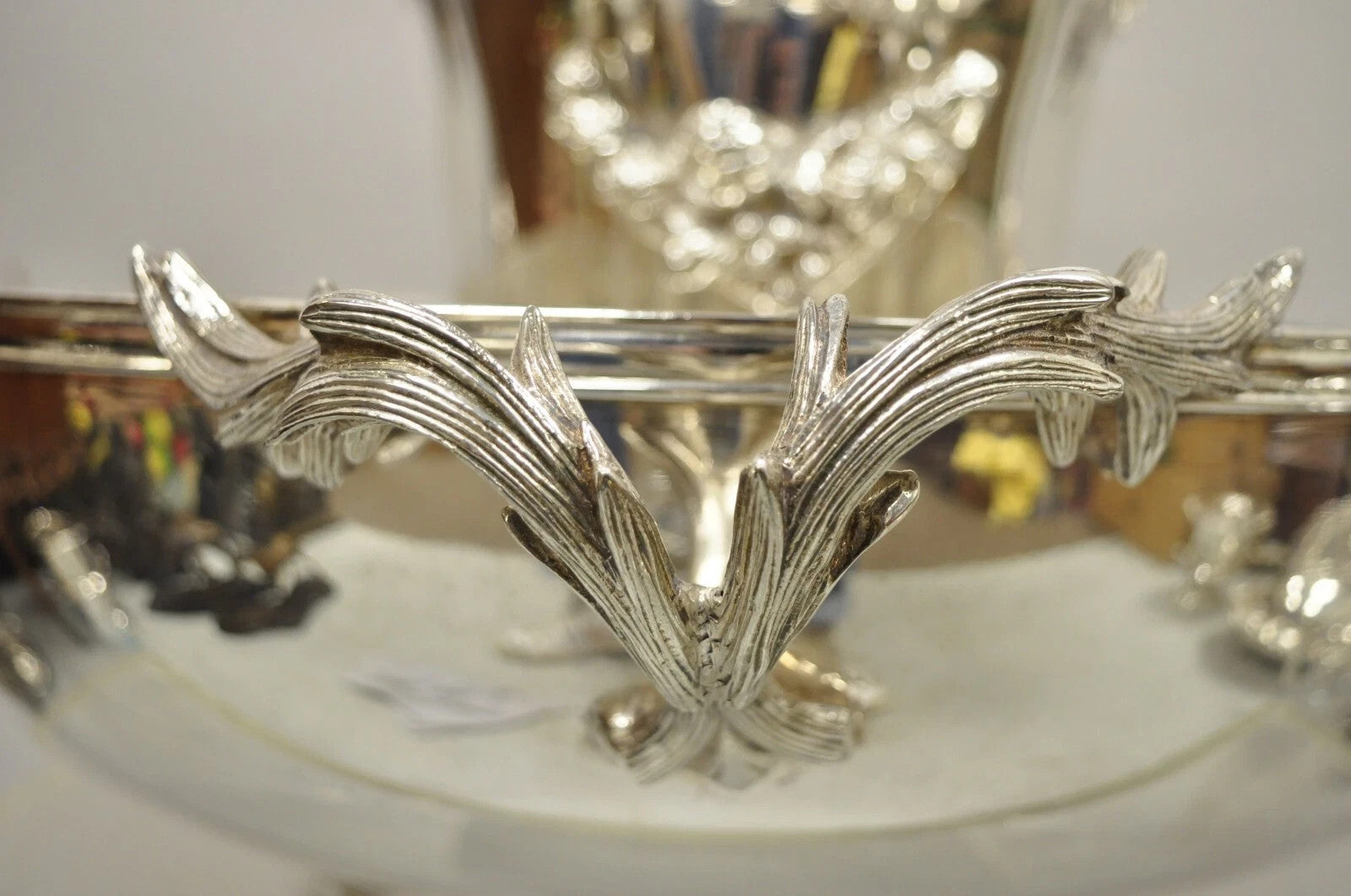 English Victorian Royal Castle Silver Plated Ice Bowl & Champagne Chiller Bucket