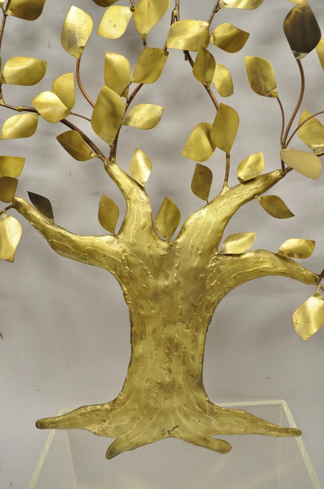Bergasse Mid Century Modern Brutalist Brass Tree of Life Lrg Wall Art Sculpture