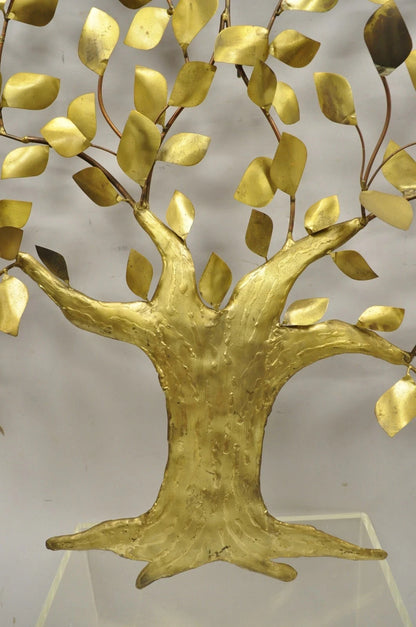 Bergasse Mid Century Modern Brutalist Brass Tree of Life Lrg Wall Art Sculpture