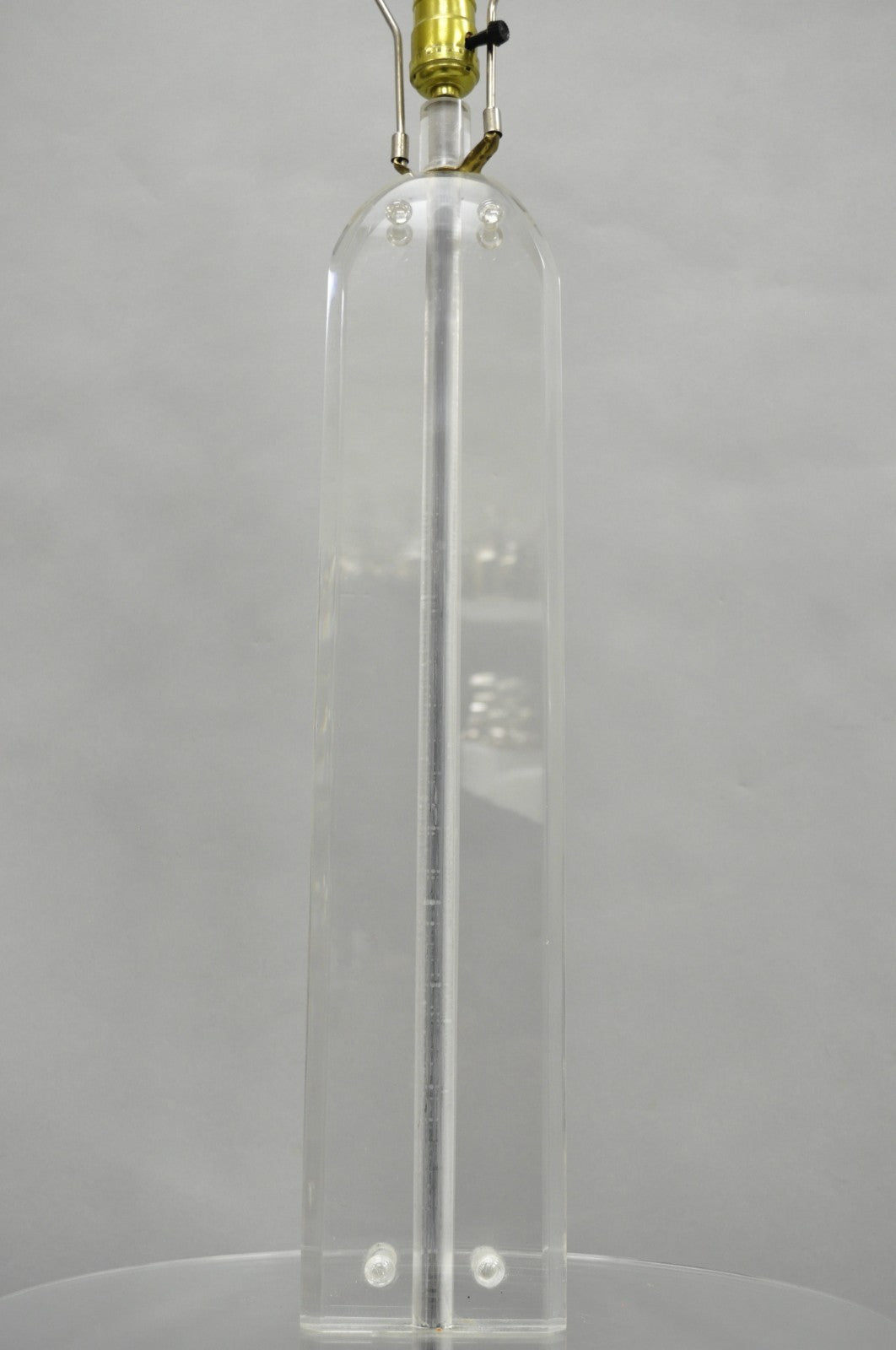 Vintage Mid Century Modern Lucite Acrylic Skyscraper Side Table Floor Lamp