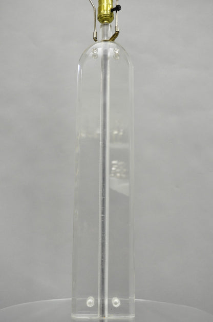 Vintage Mid Century Modern Lucite Acrylic Skyscraper Side Table Floor Lamp
