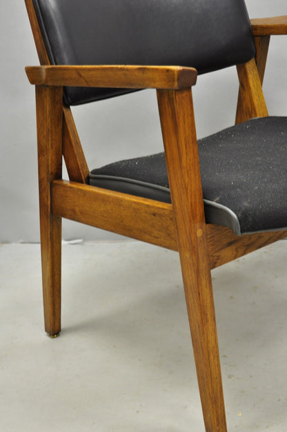 Vintage Boling Chair Co Mid Century Modern Walnut Lounge Arm Chairs (A) - Pair