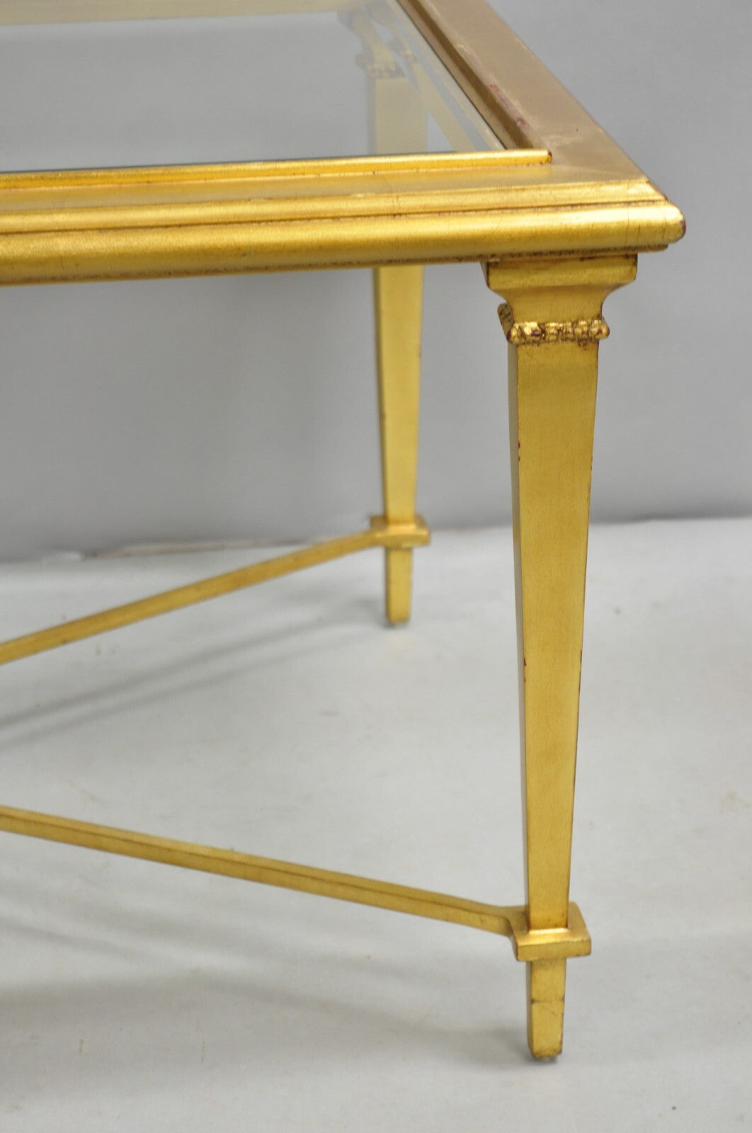 Hickory Chair French Hollywood Regency Gold Rectangular Bristol Coffee Table