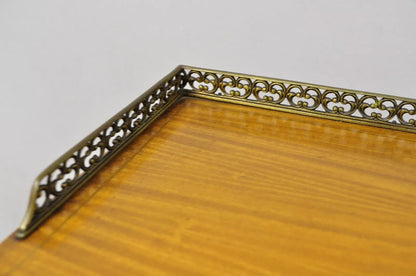 Antique French Louis XV Style Petite Curio Etagere with Satinwood Inlay & Mirror