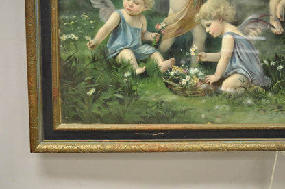 Vintage Mataloni Giovanni Large Art Print of Mary Jesus Lamb Angels