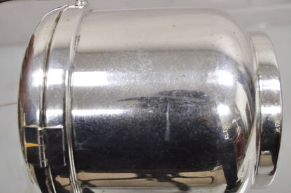 Mid Century Modern Sheffield Silver Vintage Silver Plated Hinged Lid Ice Bucket