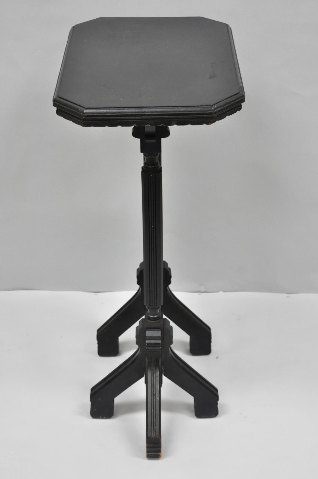 Antique Victorian Aesthetic Movement Black Ebonized 34" Plant Stand Side Table