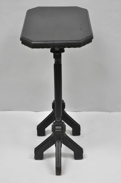 Antique Victorian Aesthetic Movement Black Ebonized 34" Plant Stand Side Table