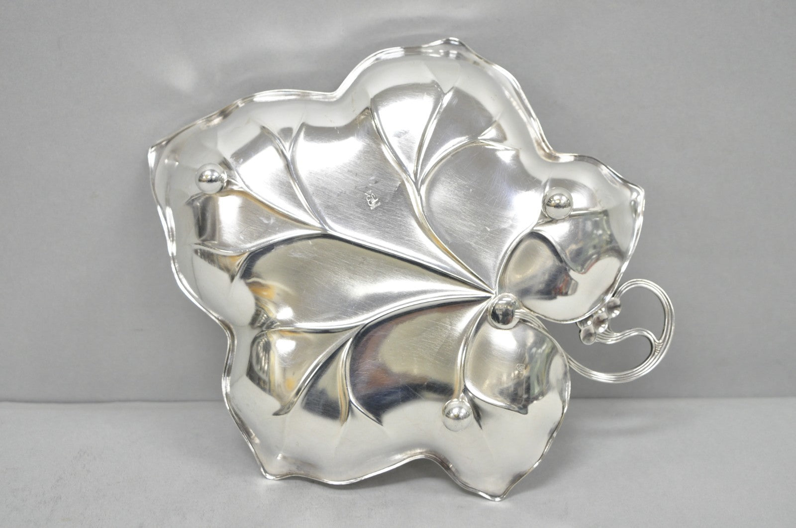 Vintage WMF Germany Small Silver Plated Maple Leaf  9" Trinket Candy Dish Bowl