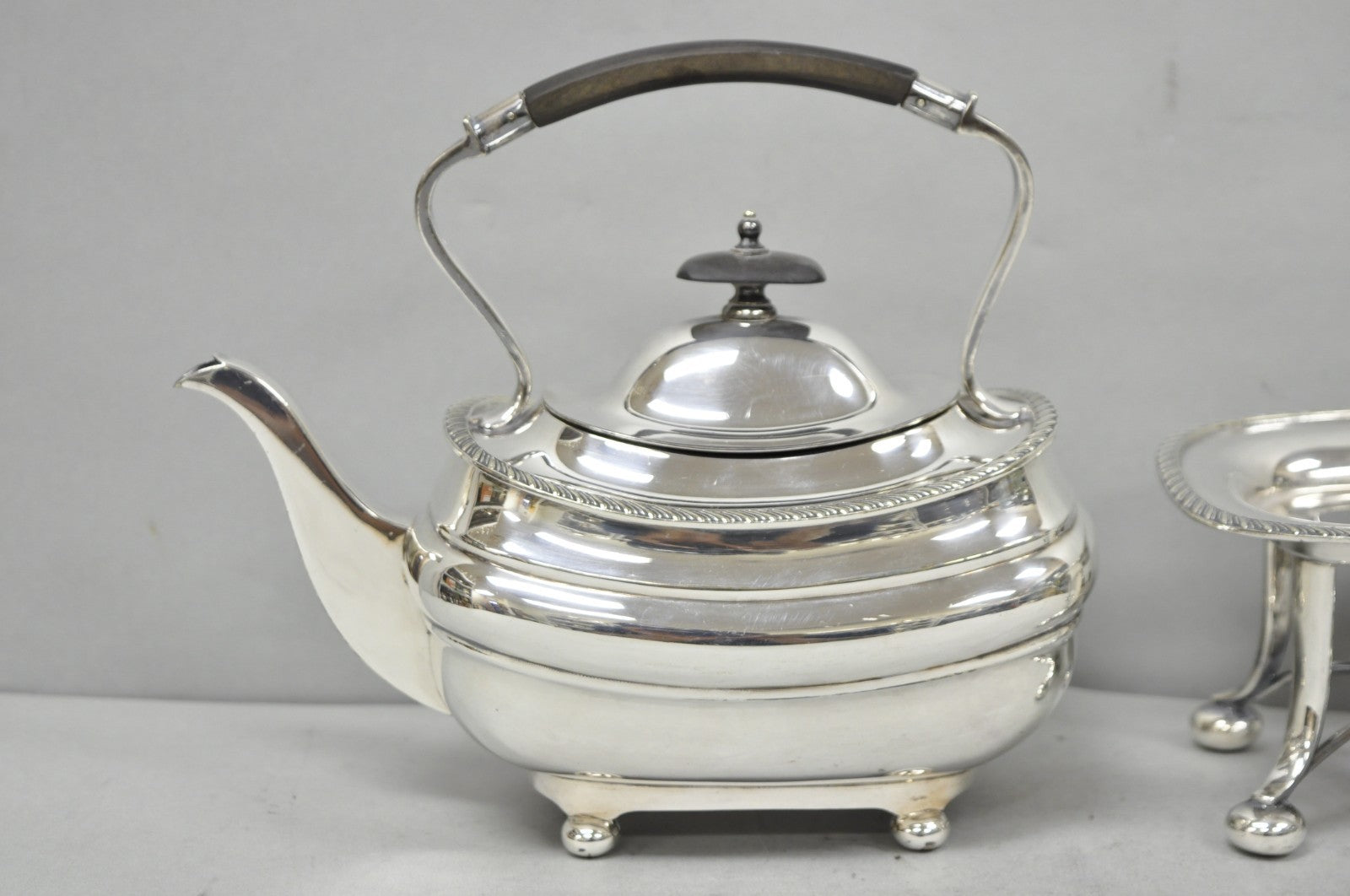 Antique Walker Hall Sheffield Silver Plated Teapot Spirit Kettle on Warmer Stand