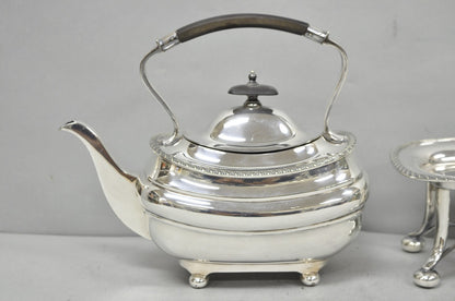 Antique Walker Hall Sheffield Silver Plated Teapot Spirit Kettle on Warmer Stand