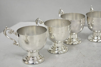 Vintage Large Silver Plated Pedestal Punch Bowl Set w/ 12 Cups - 14 Pc Set