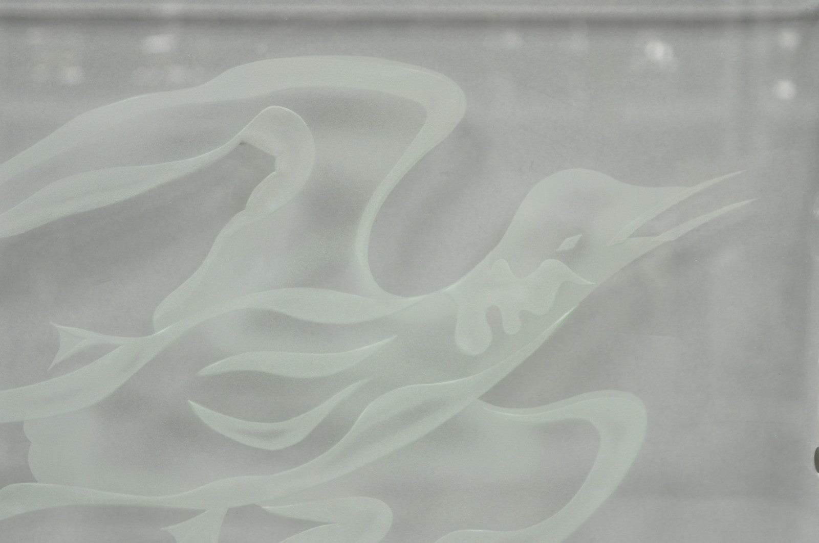 Vintage Mid Century Modern Dorothy Thorpe Style Etched Glass Bird Acrylic Tray