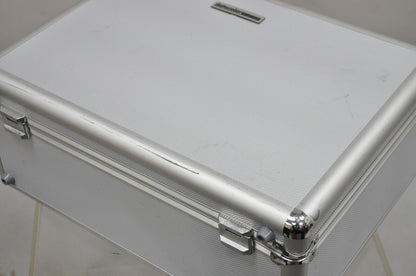 Modern Silver Aluminum Metal 17" Carrying Case Storage Box