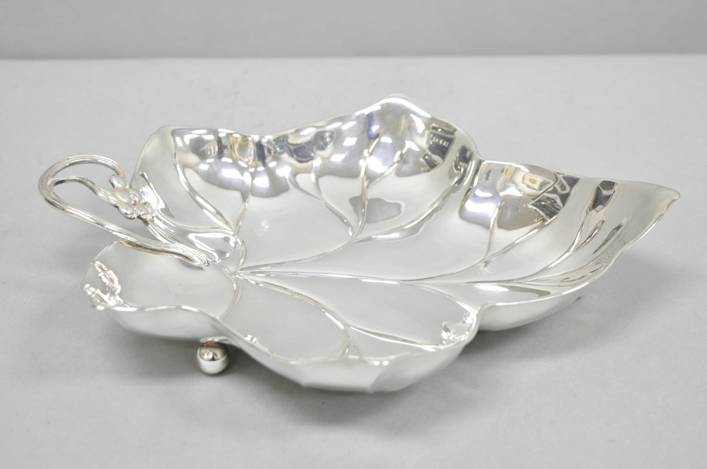 Vintage WMF Germany Large Silver Plated Maple Leaf 12" Trinket Candy Dish Bowl