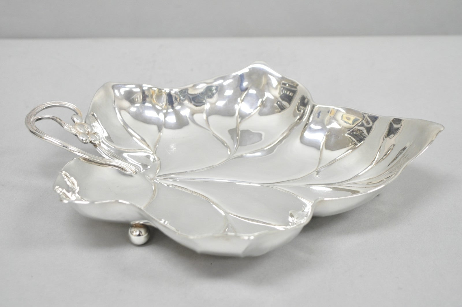 Vintage WMF Germany Large Silver Plated Maple Leaf 12" Trinket Candy Dish Bowl