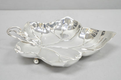 Vintage WMF Germany Large Silver Plated Maple Leaf 12" Trinket Candy Dish Bowl