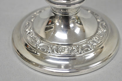 Vintage Gorham YC3021 Silver Plated 3 Arm Convertible Candelabra - a Pair