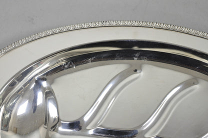 Vintage Oneida Silver Plated Regency Oval Meat Cutlery Serving Platter Tray
