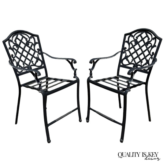 Martha Stewart Living Collection Cast Aluminum High Patio Pool Arm Chairs - Pair