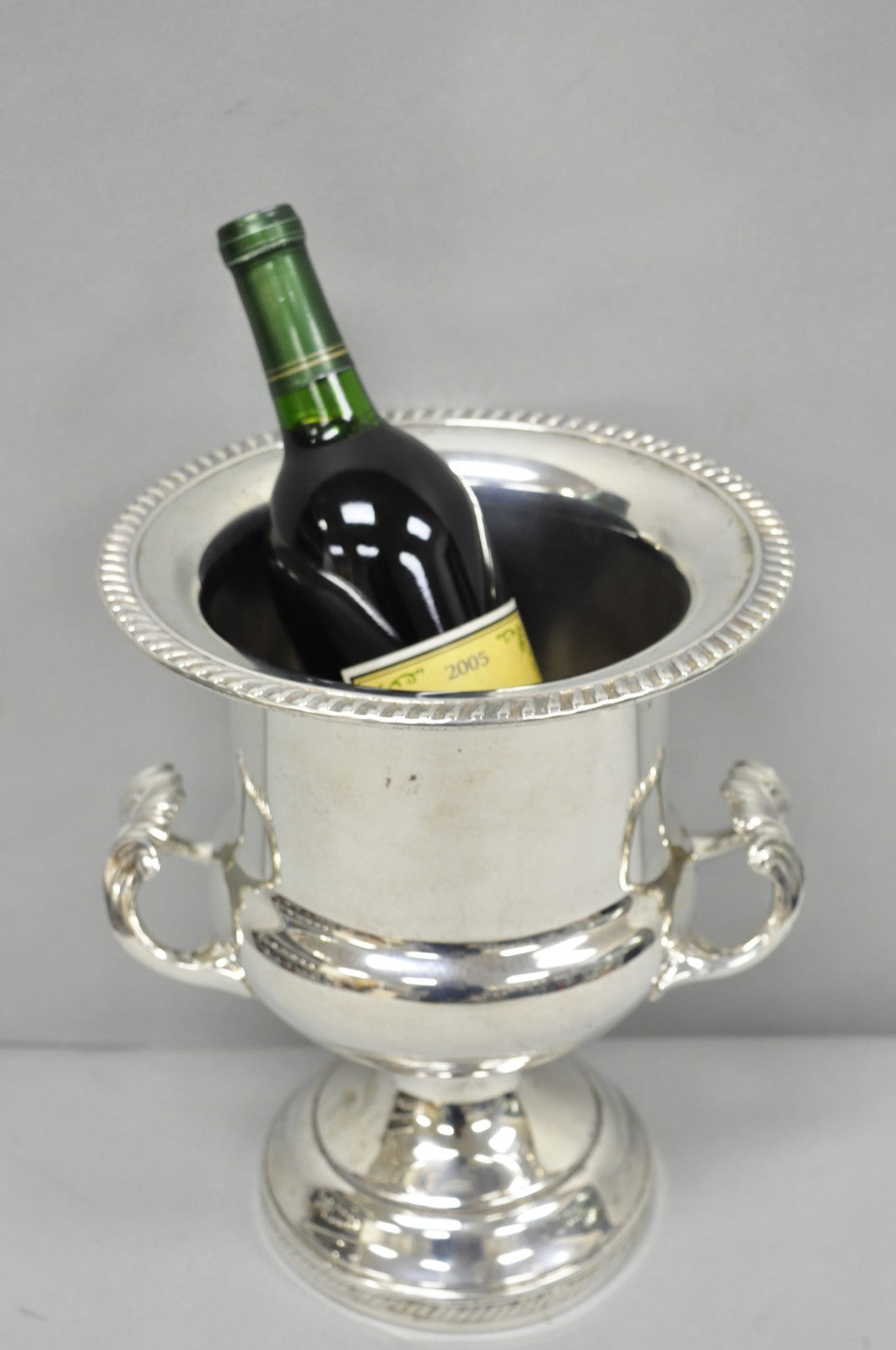 Vintage English Regency Style Silver Plated Champagne Chiller Bar Ice Bucket