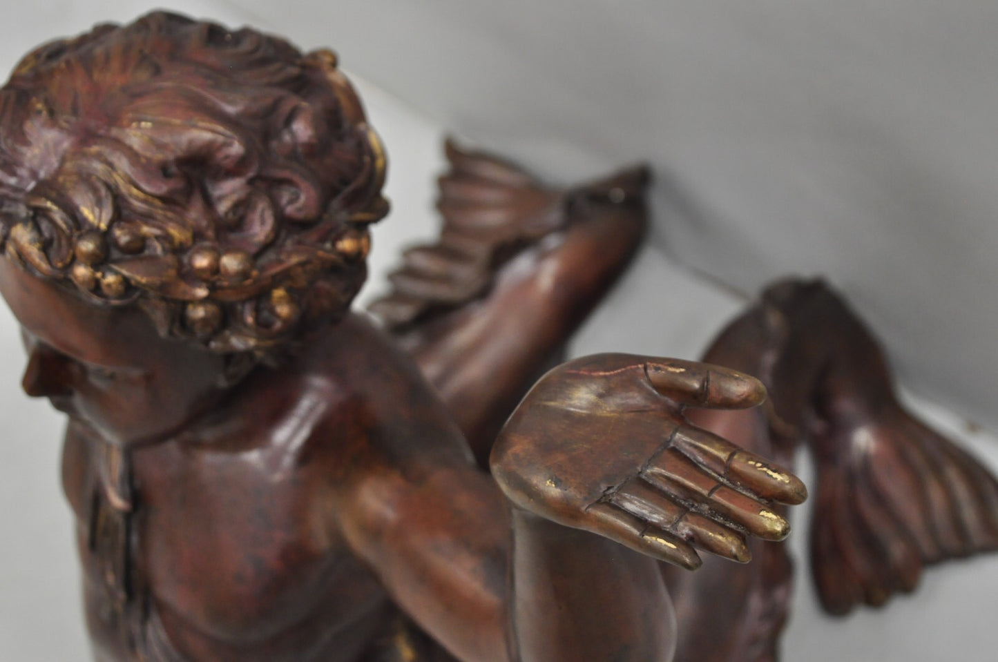 Vintage French Neoclassical Figural Bronze Merman Mermaid Glass Top Coffee Table