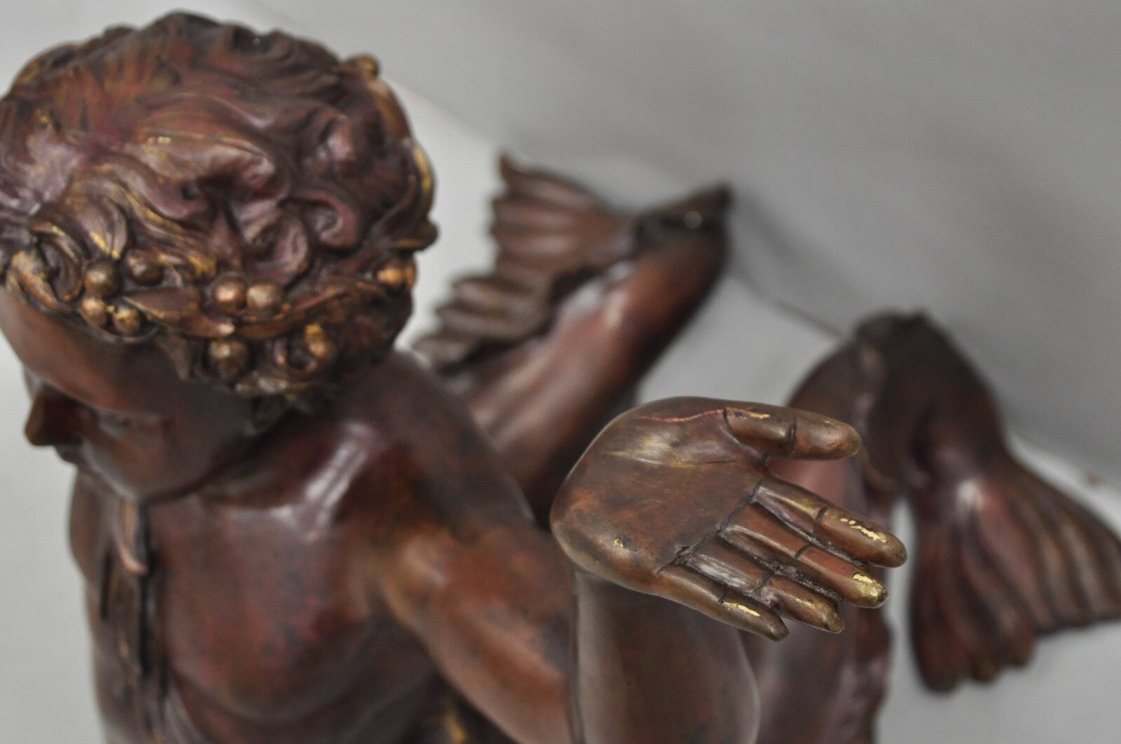 Vintage French Neoclassical Figural Bronze Merman Mermaid Glass Top Coffee Table