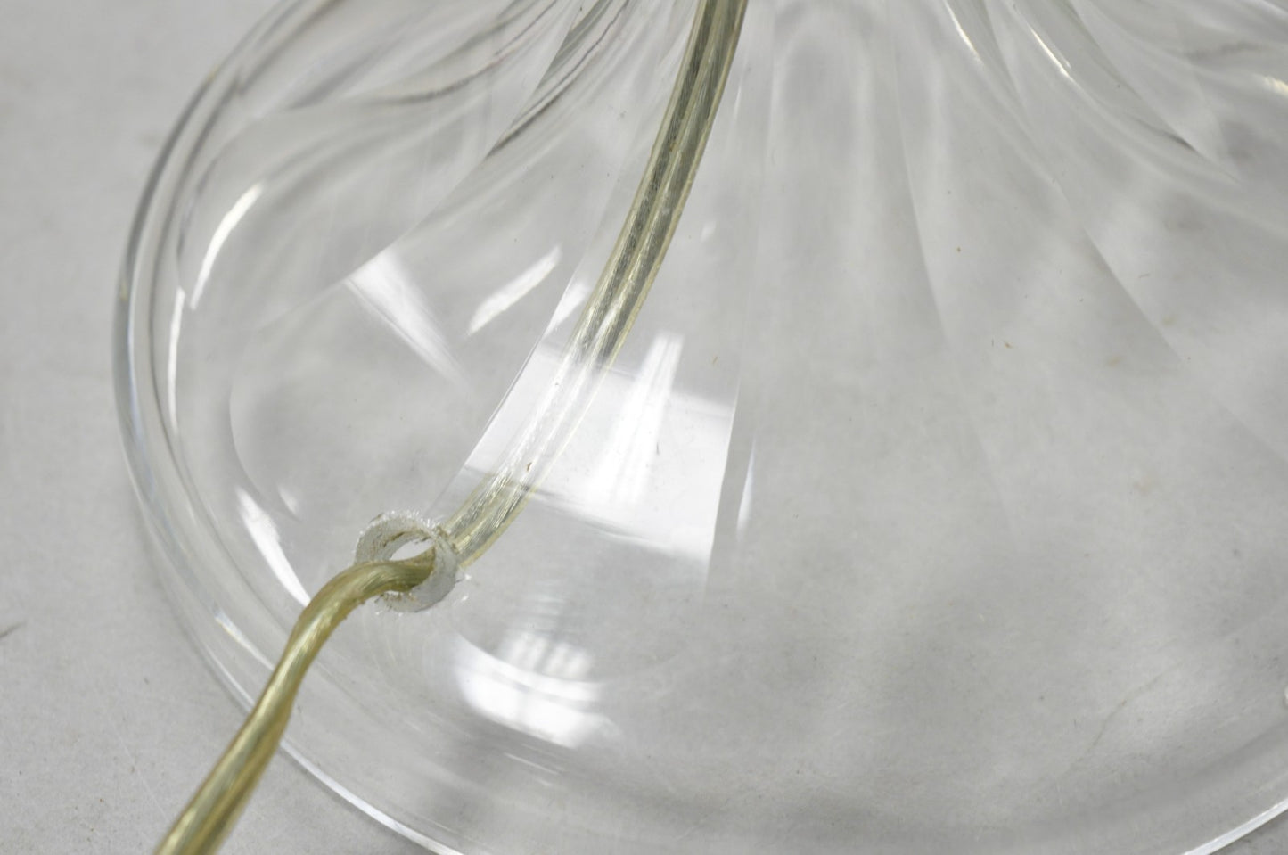 Antique Art Deco Diamond Cut Glass Column Small Petite Boudoir Table Lamps Pair